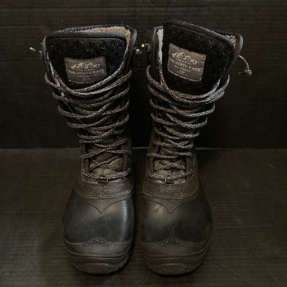 The North Face Shellista II Waterproof Mid Boot Black Womans Sz 7 Leather Rubber